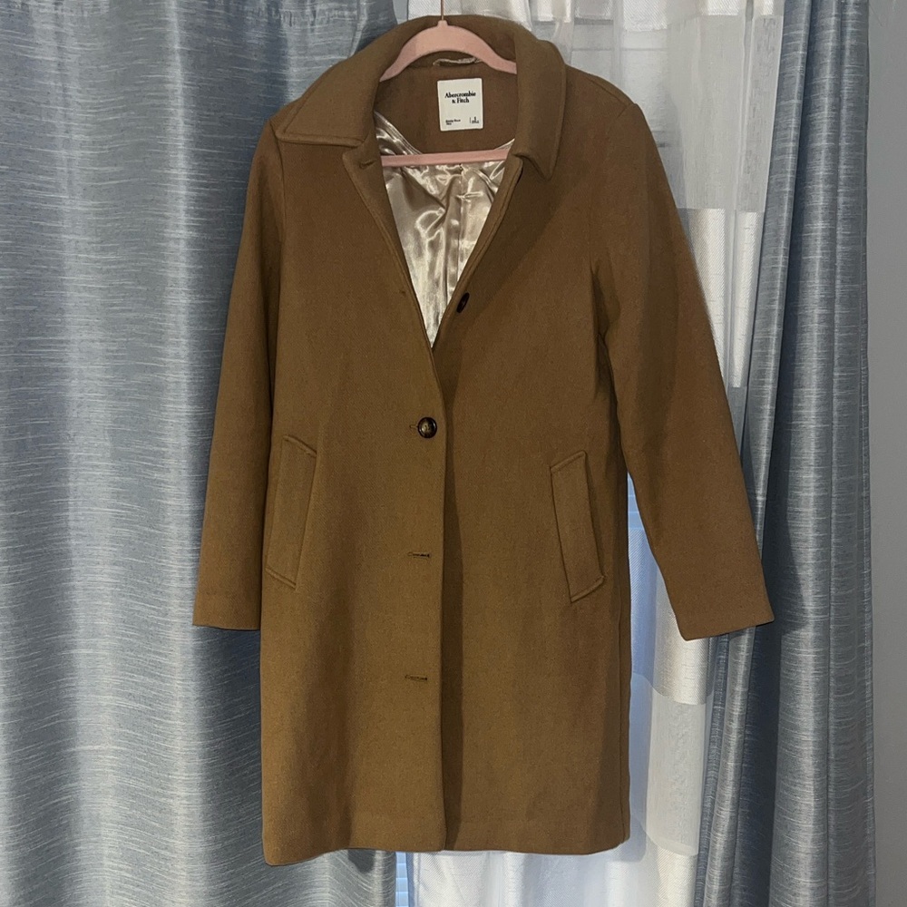Abercrombie wool blend trench coat size small